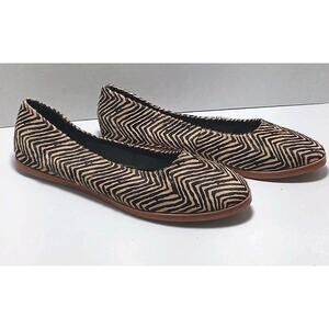 M4D3 Matilda Tribal Calf Hair Ballet Flats Women's Size 9.5M